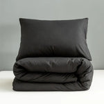 ensemble literie noir tissu uni aspect mat moderne zip adultes chambre coucher qualité polyester