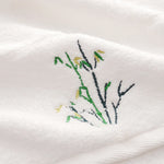 serviettes bain fibre bambou séchage rapide broderie classique rose blanc violet vert