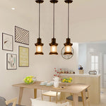 lampe suspendue industrielle vintage bronze verre translucent salle manger salon chambre