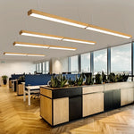 Suspension lumineuse moderne bois clair strié minimaliste opaque chambre salon