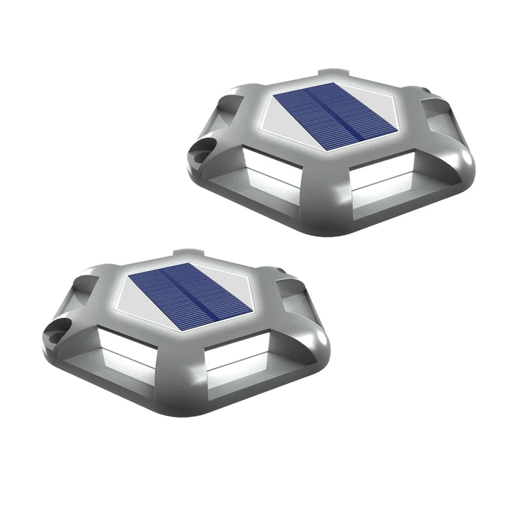 lampe solaire extérieure led gris métallisé panneau solaire bleu moderne minimaliste