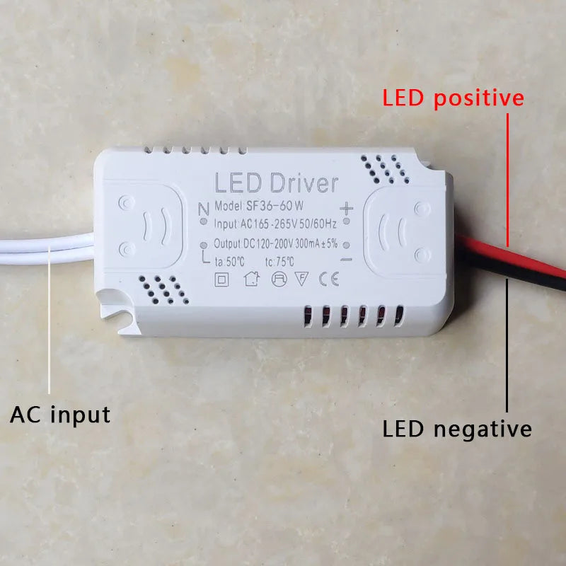 driver led blanc moderne 260 300ma 165 265v ac input 120 240v dc output