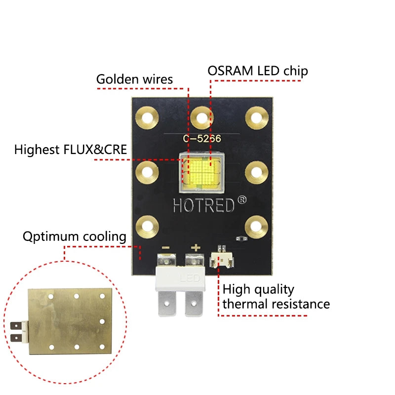 puce led haute puissance 20w 60w 75w 90w 150w 180w 200w 250w 300w noir