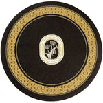 tapis table rond protection anti dérapante pvc respectueux environnement beige marron fleurs stylisées élégant
