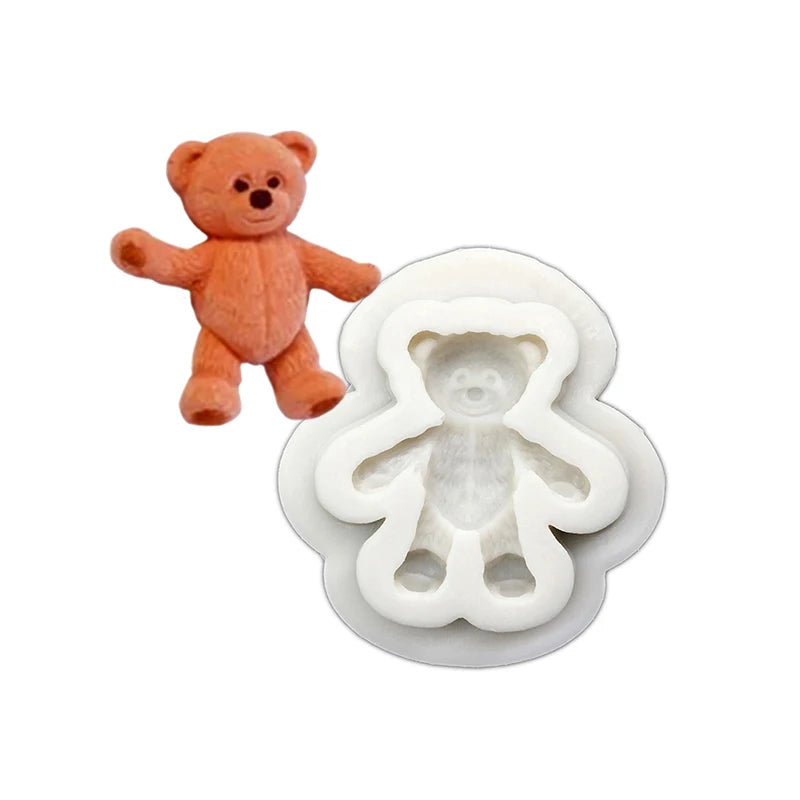 moule silicone ours coeurs décoration gâteau fondant sugarcraft résine cupcakes cartoonaire respectueux environnement