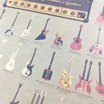 affiche murale vintage guitares illustration kraft papier couleur noir bleu rose trắngGRES opaque années