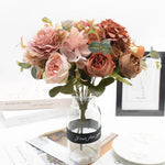 bouquet fleurs artificielles rose classique decoration maison mariageextérieur