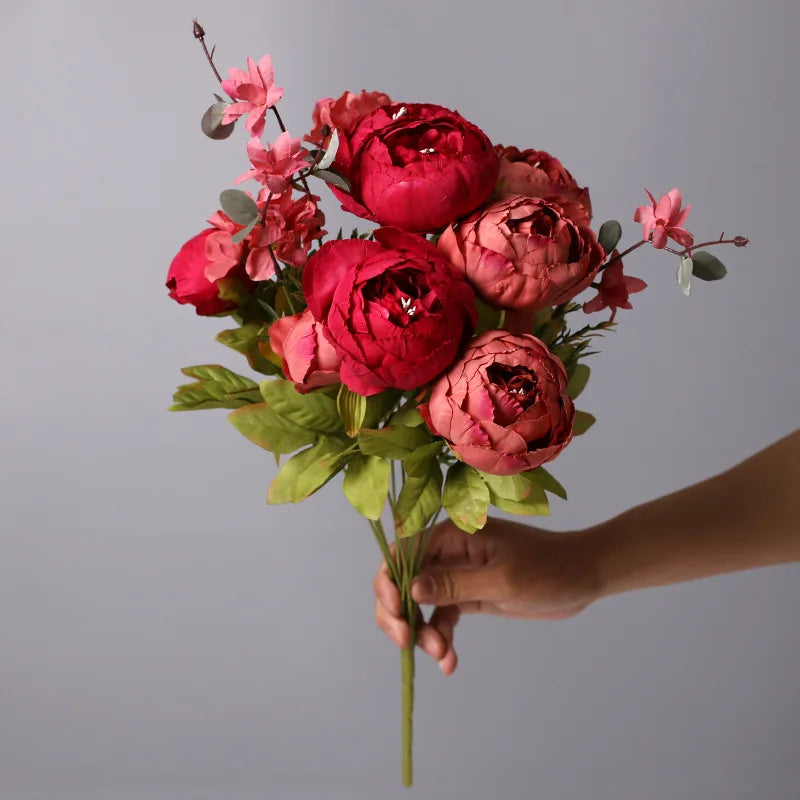 bouquet fleurs artificielles pivoine romantique intérieur décoration maison anniversaire mariage baby shower