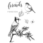timbres décoratifs oiseaux fleurs calligraphie noir blanc bleu clair 100x150mmscrição floral illustration artisanale scrapbooking