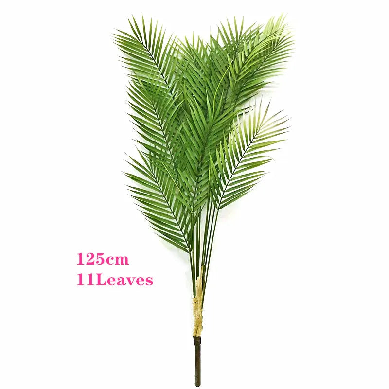 Plante artificielle palmier vert moderne 125cm feuilles plastique décoration intérieure extérieure