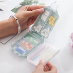 organisateur médicaments boîte pilules compartiments clips couleurs vert rose pratique compact