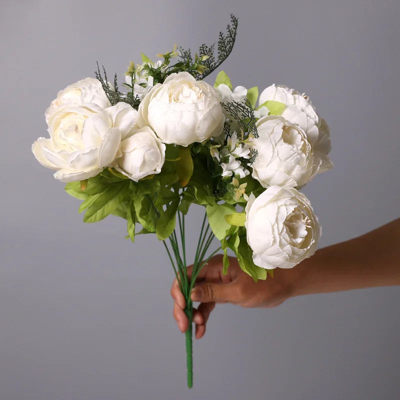 bouquet fleurs artificielles pivoine romantique intérieur décoration maison anniversaire mariage baby shower