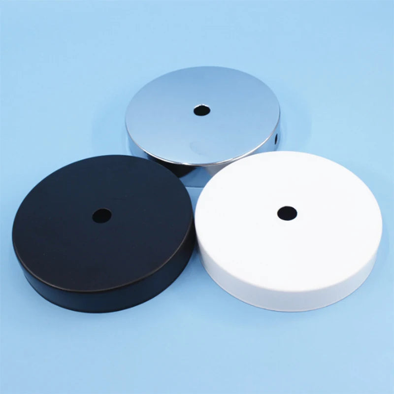 plaque suspension moderne noir blanc argenté métal rond