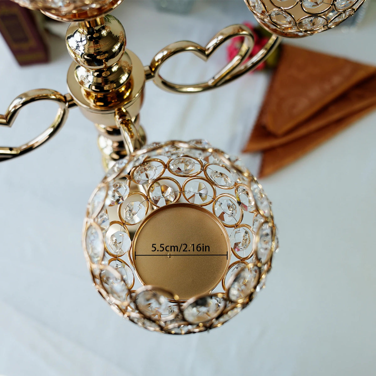 bougeoirs dorés classiques bras métal fer décoration intérieure mariage fêtes nhà hàng trang trí