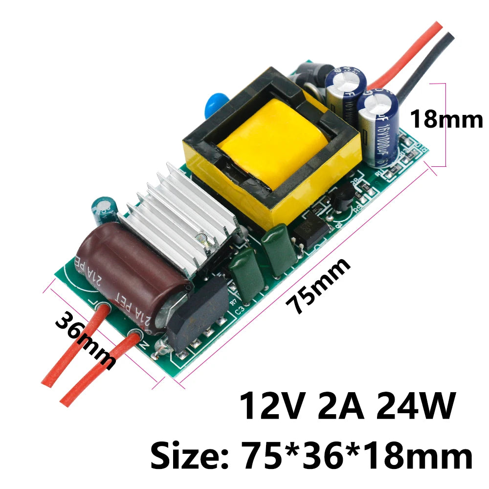 transformateur led 12v 24v alimentation 1a 2a 3a 6w 12w 24w 36w circuits imprimés