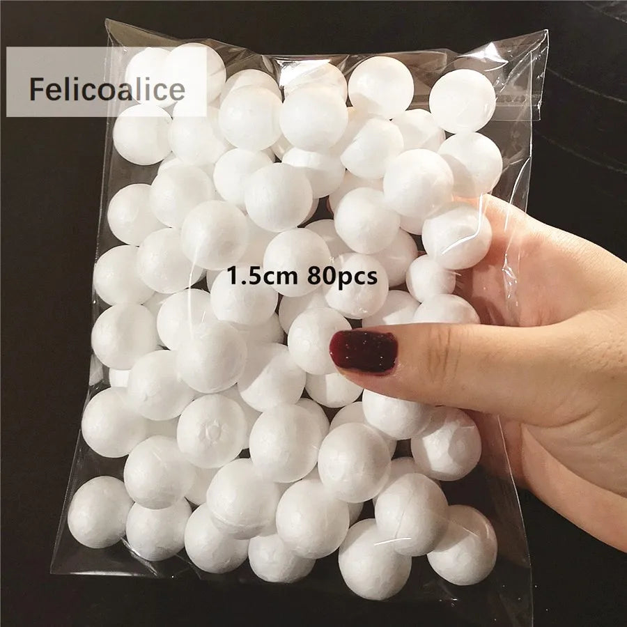 boules polystyrène blanc simples décorations fêtes mariage bricolage artisanat rondes lisses opaques variées tailles