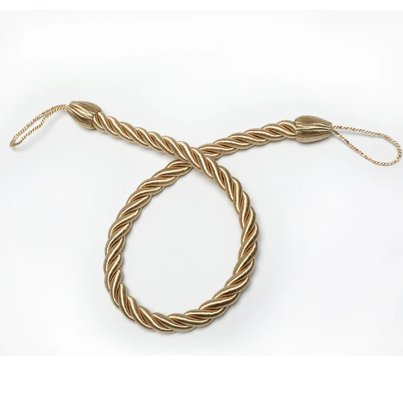 corde rideaux torsadée moderne beige blanc doré 70cm 55g polyester