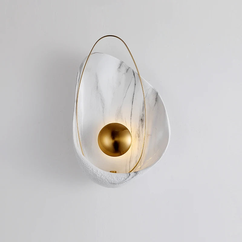 lampe murale contemporaine marbre doré blanc noir salle manger chambre cuisine entree étude