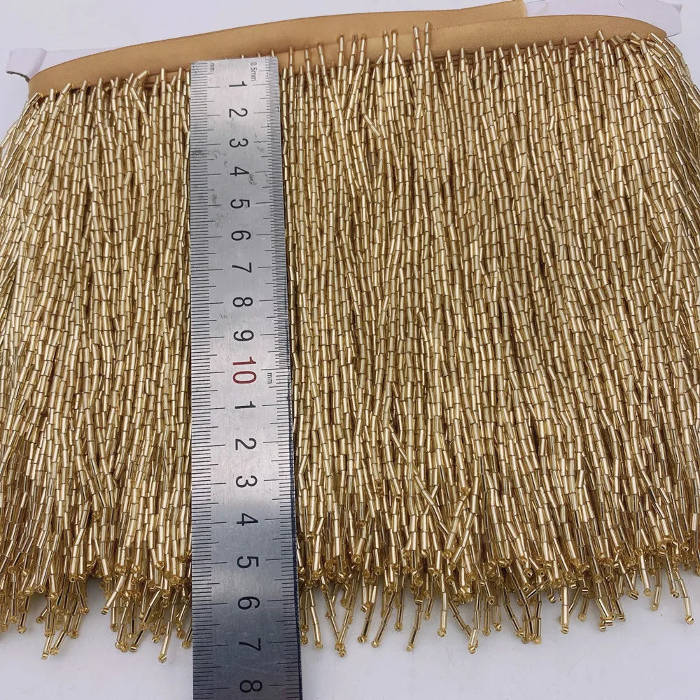 franges verre noires or argent decoratives 15cm textiles costumes 10cm moderne