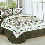 Dessus de lit plaid gris clair en coton