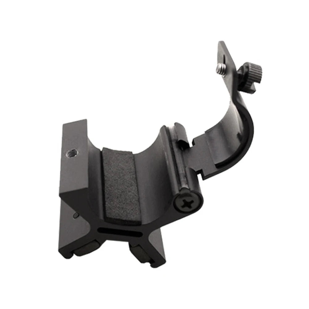 support montage lampe torche noire métal texturé vissage rail picatinny