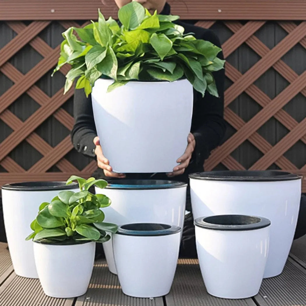 pots plantes modernes blancs lisses drainage absorbant coton grilles tailles xl xxl