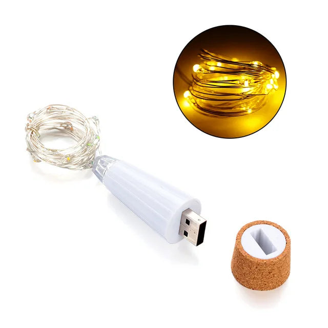 guirlande lumineuse usb rechargeable liège led moderne décoration chambre noël