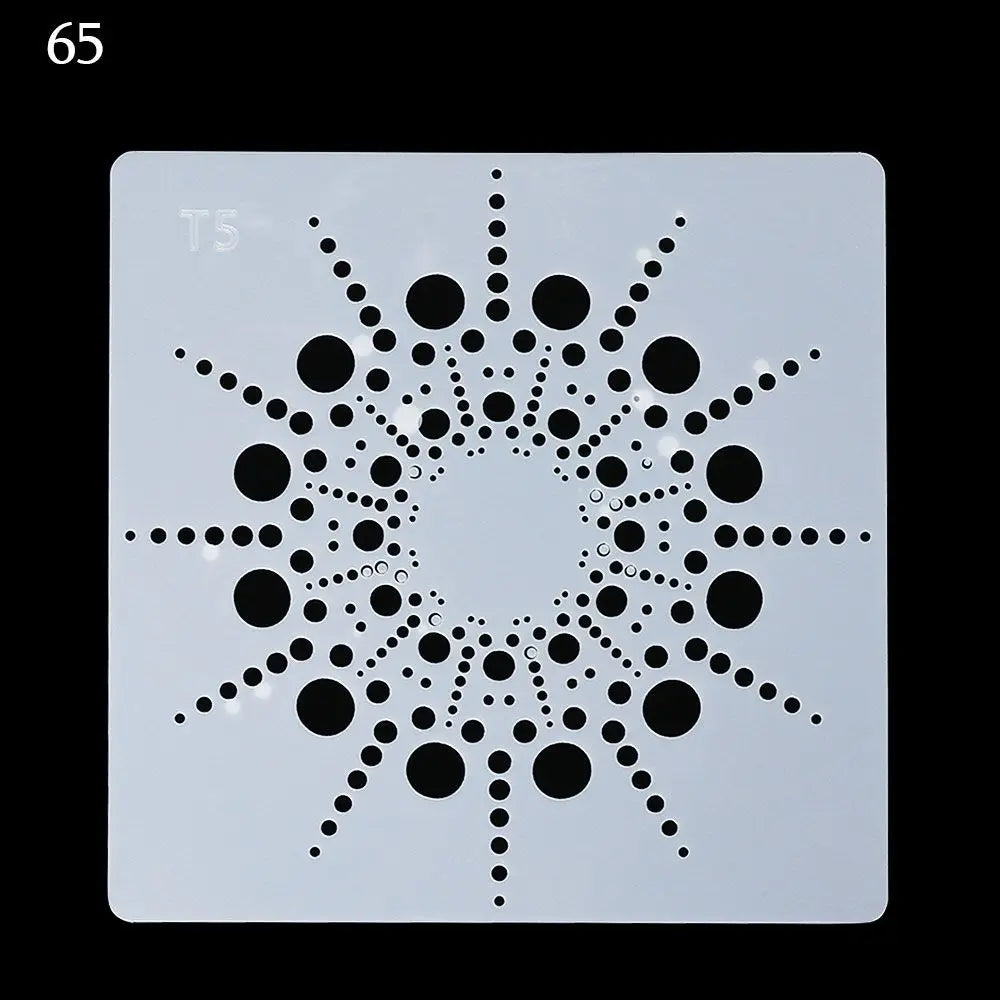 Pochoirs décoration étoile motif radial gris rose moderne 13cm opaques stencils plastique
