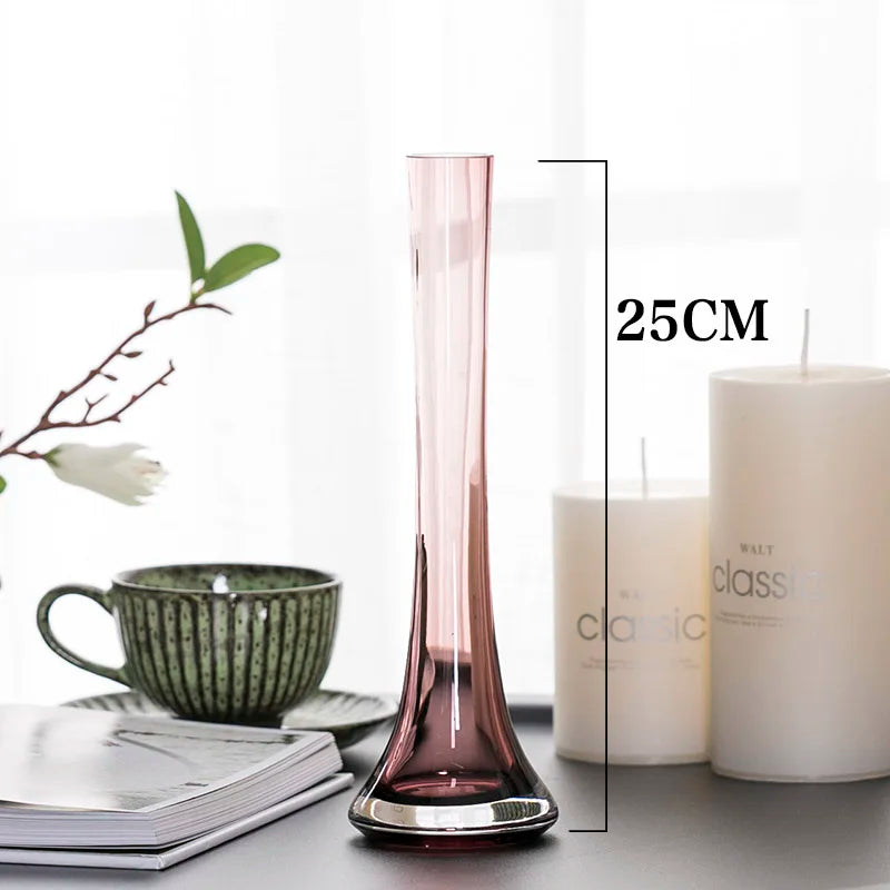 vases modernes violet gris bleu transparent décoration intérieure table contemporain