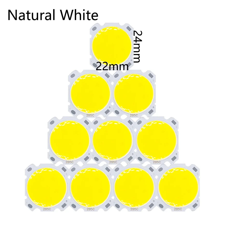 LED COB 3W 5W orange blanc jaune 22x24mm modernes puissantes