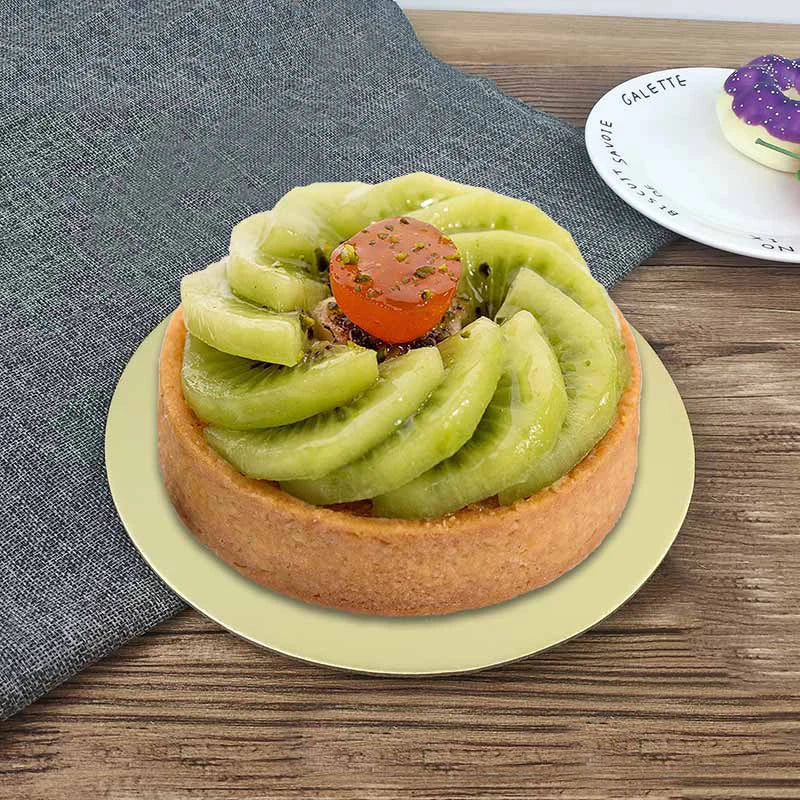 assiettes rondes or unies opaques modernes gâteau dessert présentation écologiques durables