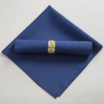 serviettes table pliées polyester 48x48cm orange vert beige gris violet marron rouge classique clips