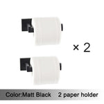 accessoires salle bain noir mat moderne porte serviettes rouleau papier savon