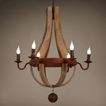 chandelier rustique bois marron vieilli 12 lumières suspension industrielle