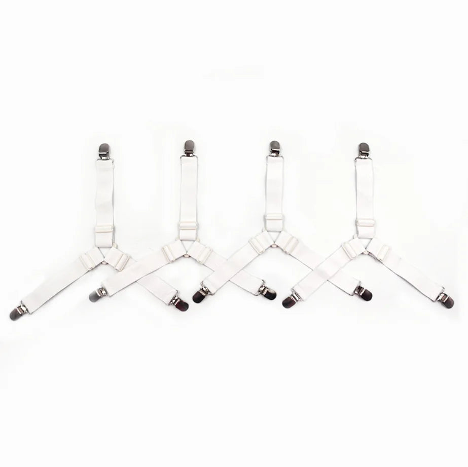 clips lit réglables caoutchouc blanc noir 4pcs triangle simple moderne