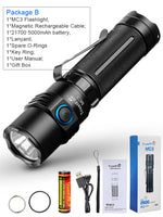 lampe torchon rechargeable ip68 2500 lumens led anti dérapante mode high medium low stroboscope