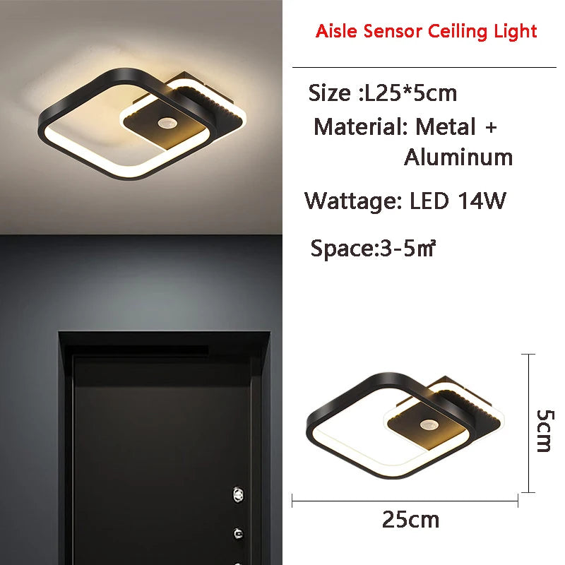 lampe moderne led 9w 14w 16w noir doré pvc aluminium