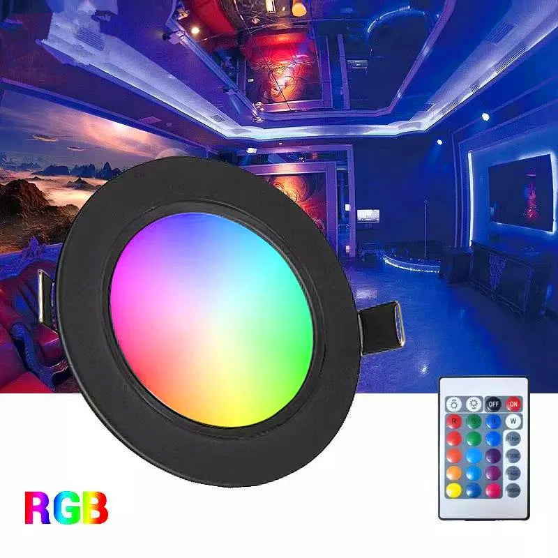spot led encastrable rgb télécommande intérieur moderne lumière variable couleur jardin extérieur noir