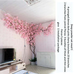 arbre artificiel cerisier rose blanc fleurs feuilles décoration mariage fête intérieur grande taille