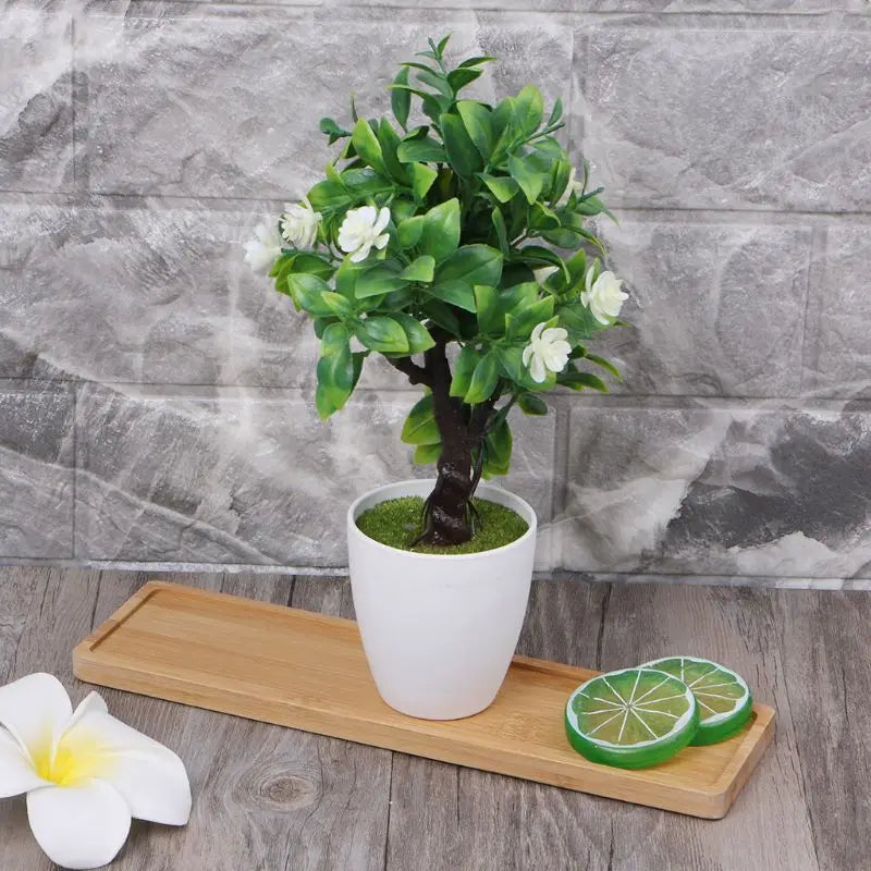 assiettes bambou naturel moderne rustique grain bois plante artificielle fleur gobelet savon liquide