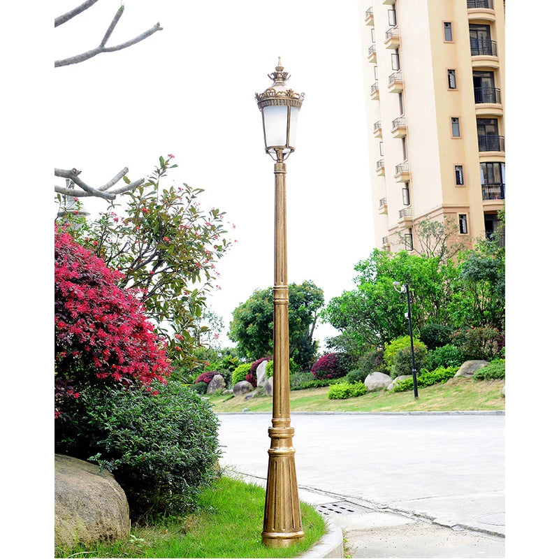 lumière rue extérieure moderne or ornements classique ip65 led e27 noir aluminium