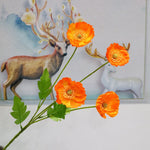 bouquet fleurs artificielles soie orange blanc jaune vert moderne minimaliste occasion fête mariage