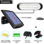 lampe solaire 20 led panneau séparable moderne interrupteur traction étanche 5m câble vis noires