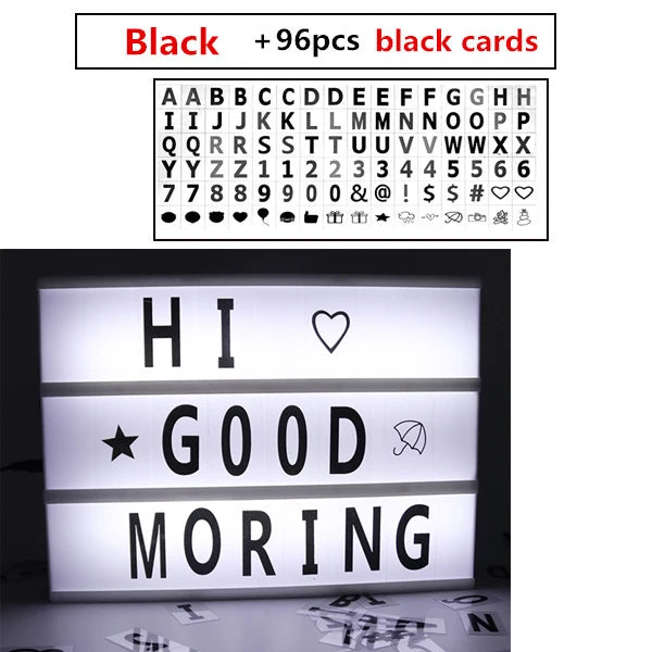 panneau lumineux lettres interchangeables blanc moderne minimaliste clips a4 a5 a6