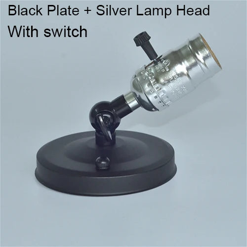 lampe table vintage bronze noir effet vieilli interrupteur mural fixe vis