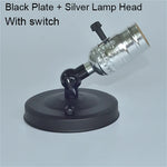 lampe table vintage bronze noir effet vieilli interrupteur mural fixe vis