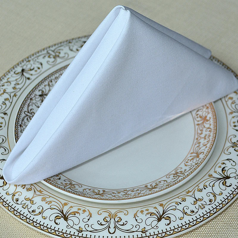 serviettes coton polyester 46x46cm classiques unies orange gris rose blanc marron rouge