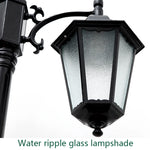 lampadaire classique bronze noir verre ondulations deux têtes éclairage extérieur led haute qualité aluminium