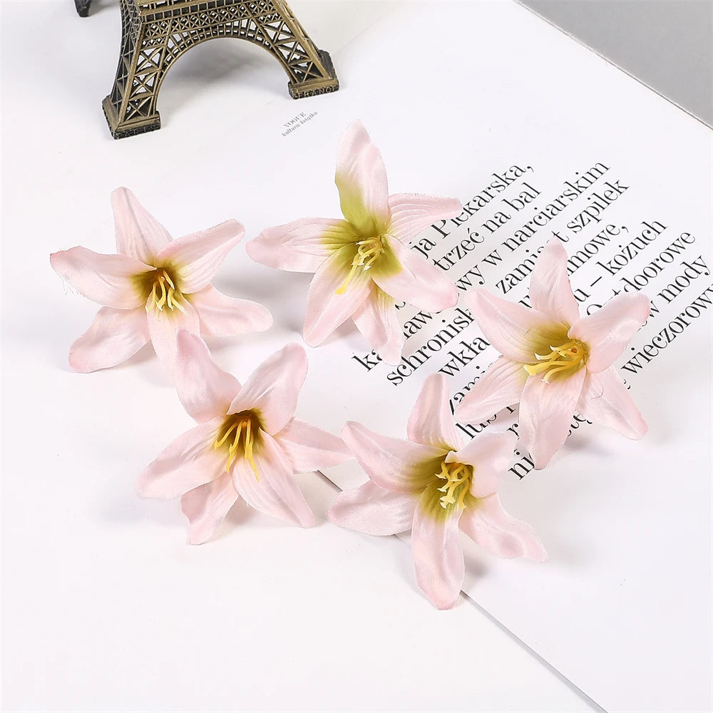 fleurs artificielles lys multicolore decoration mariage anniversaire intérieur moderne vert rose violet
