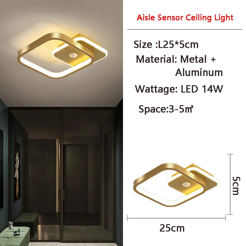 lampe moderne led 9w 14w 16w noir doré pvc aluminium